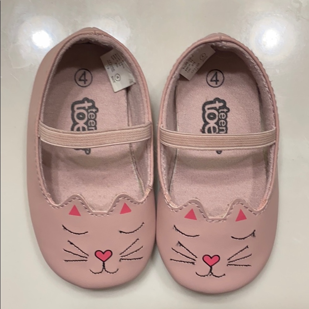 Teeny Toes Shoe 4 Toddler Girl Pink Cat Flats